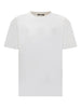 T-shirt Bianca con Logo Goffrato