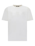 T-shirt Bianca con Logo Goffrato