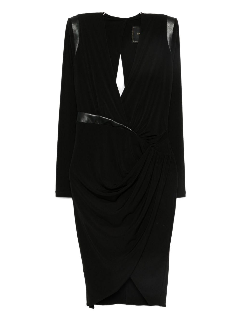 Abito con Dettaglio Cut-Out e Drappeggio E00761 NERO BABYLON EUREKA 
