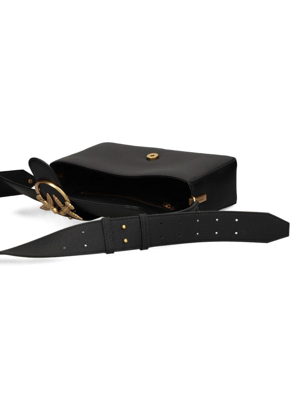 Borsa nera con borchie e patta frontale 104524A2OX Z99Q PINKO 