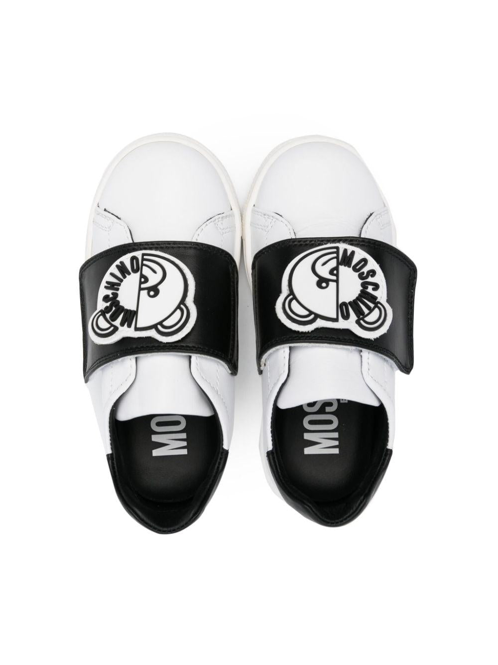 Sneakers bianca strappo Teddy Bear 77348 02 MOSCHINO KIDS 