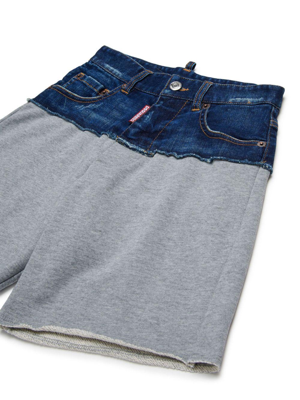 Bermuda in denim e cotone grigio