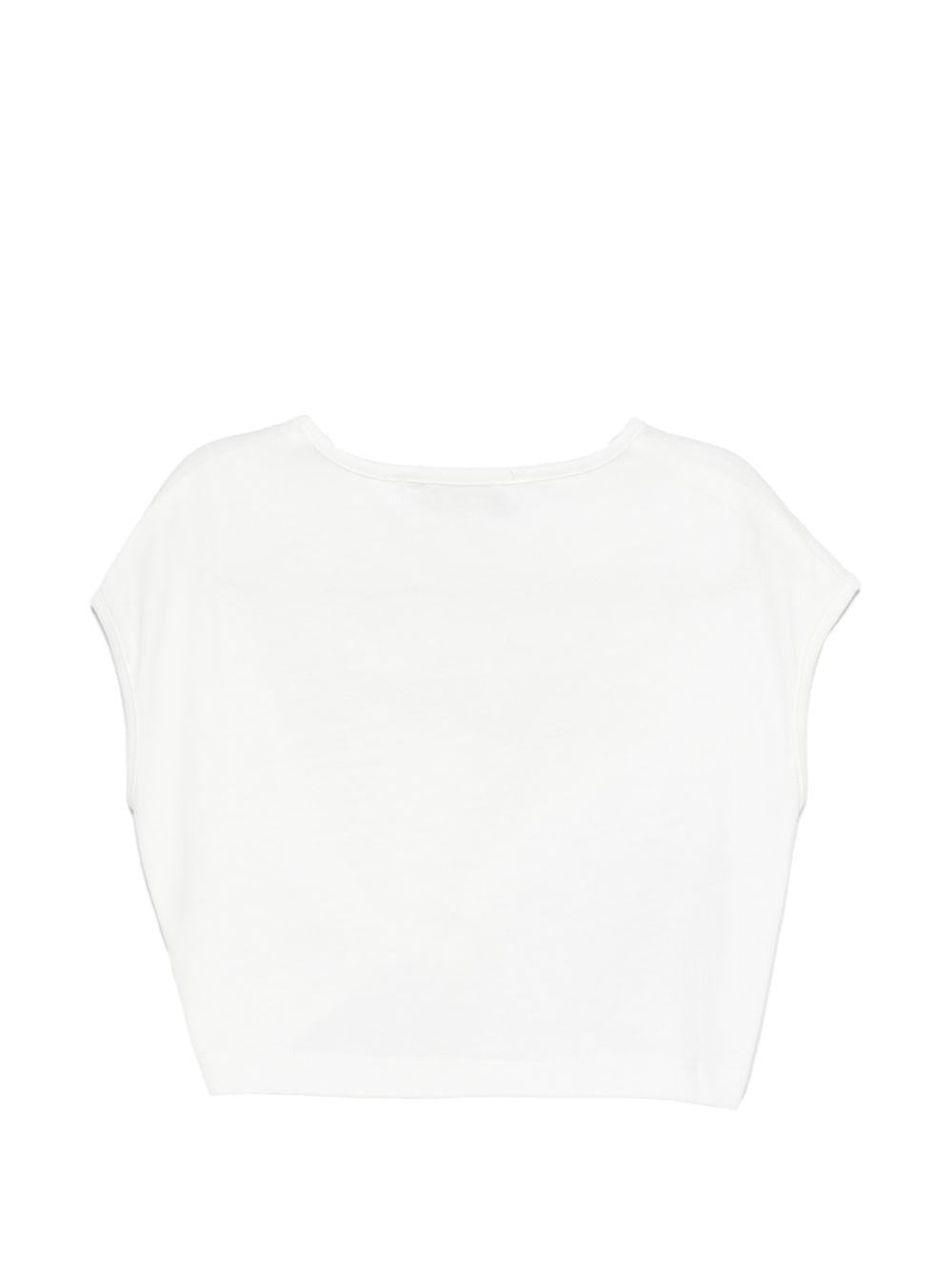 T-shirt con nodo frontale CGP26081TS WHITE ROBERTO CAVALLI  JUNIOR 
