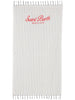 Telo mare Fouta in cotone leggero con stampa a righe panna