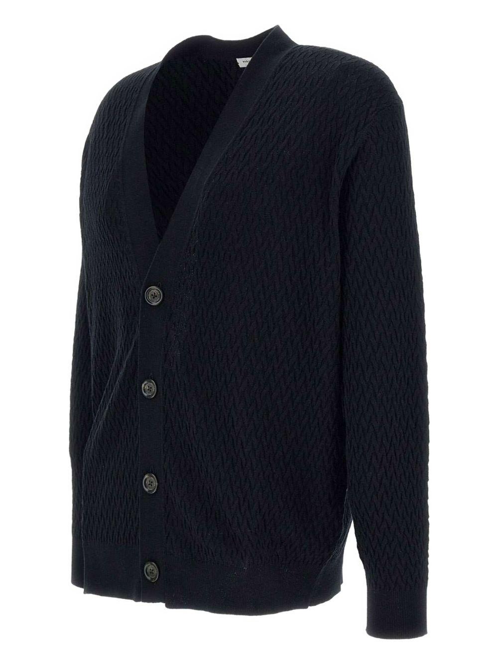 Cardigan nero strutturato A036F300 9000 PAOLO PECORA 