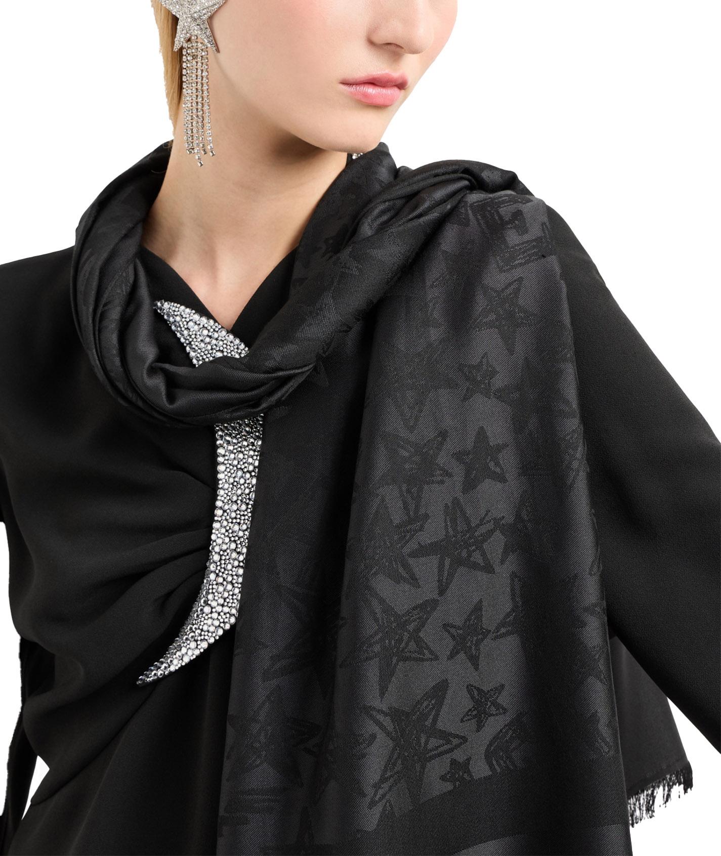Stola nera stelle all-over 6352764F320 00020 EMPORIO ARMANI 
