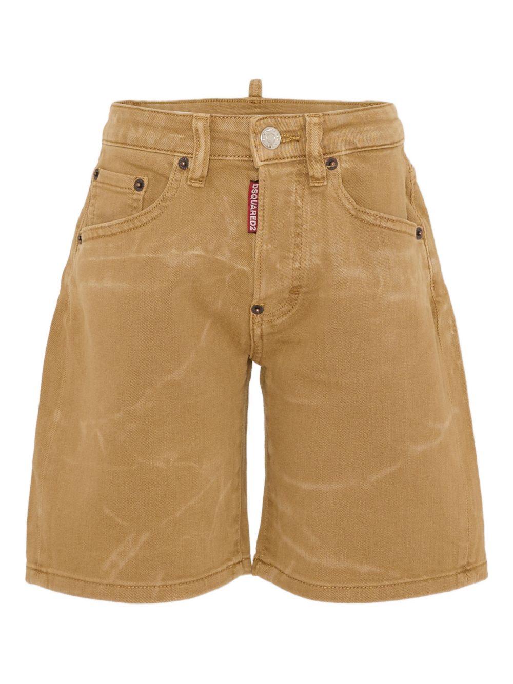 Shorts in cotone con logo ricamato DQ3291D0AFQ DQ730 DSQUARED KIDS 