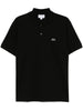 Polo nera mini logo ricamo