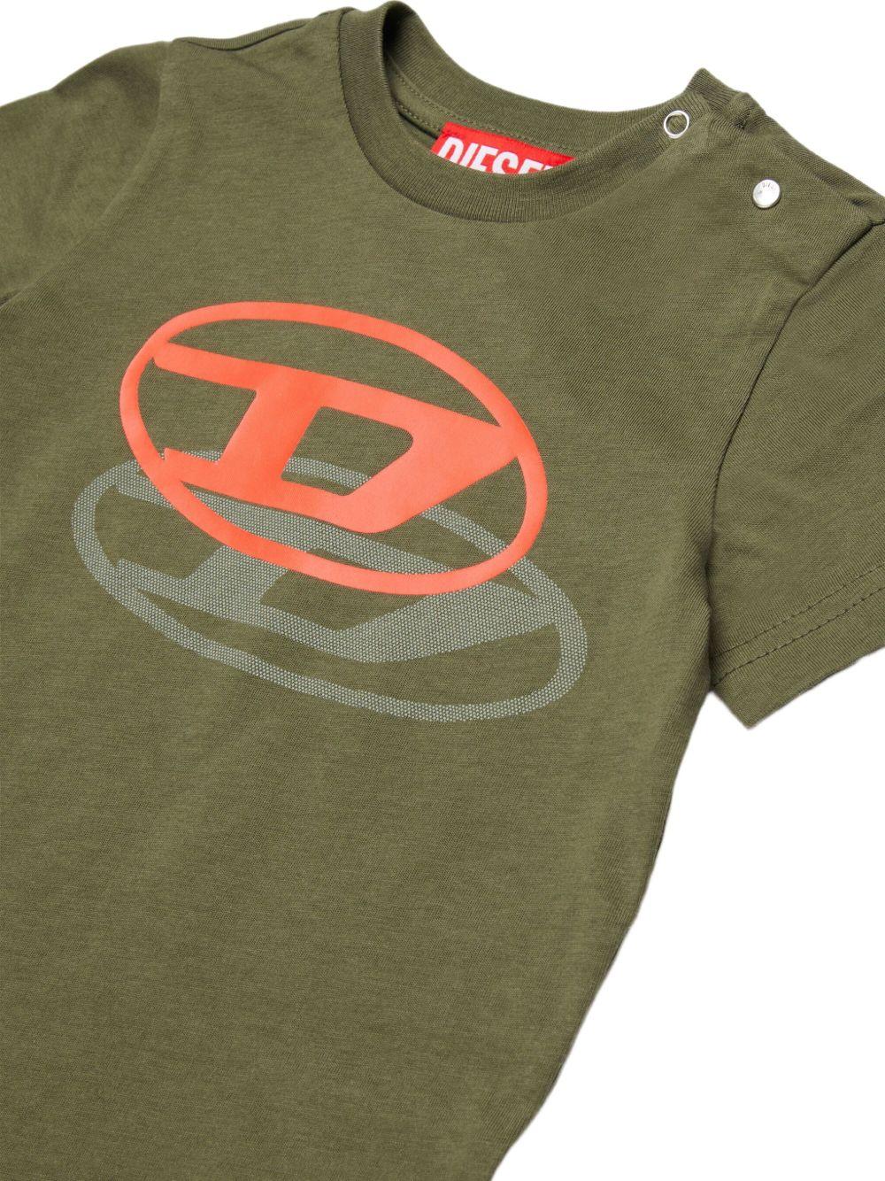 T-shirt con stampa logo verde K007650GRAI K511 DIESEL KIDS 