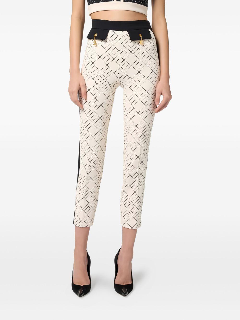 Pantaloni Neri e Latte con Stampa Logo e Dettagli Oro PAS0156E2 EF1 ELISABETTA FRANCHI 