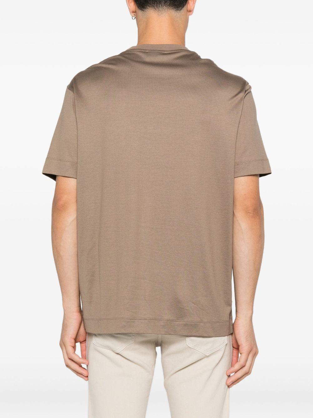 T-shirt marrone con logo ricamato EM002838AF10761 U6189 EMPORIO ARMANI 