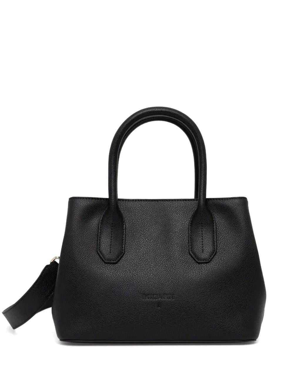 Borsa nera in pelle martellata