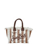 Borsa vanity fantasia a righe beige/moro