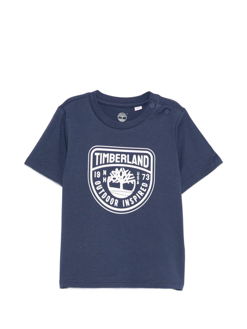 T-shirt in cotone organico con bottoni automatici T60854 805 TIMBERLAND KIDS 