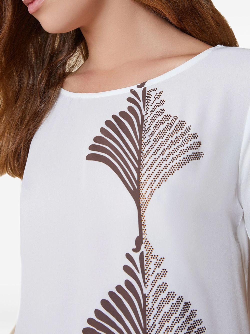 T-shirt bianca Onda con palme