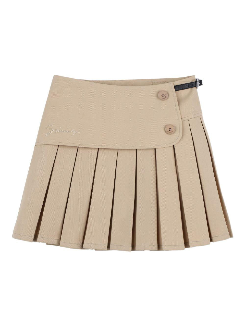 Minigonna Plissé con Bottoni Frontali e Fibbia H30972 20P GIVENCHY KIDS 