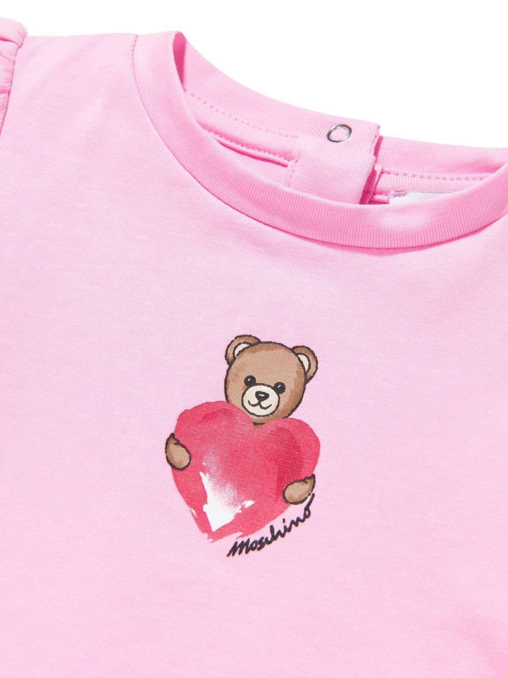 T-shirt con orsetto a maniche corte MLM02BLBA00 51473 MOSCHINO KIDS 