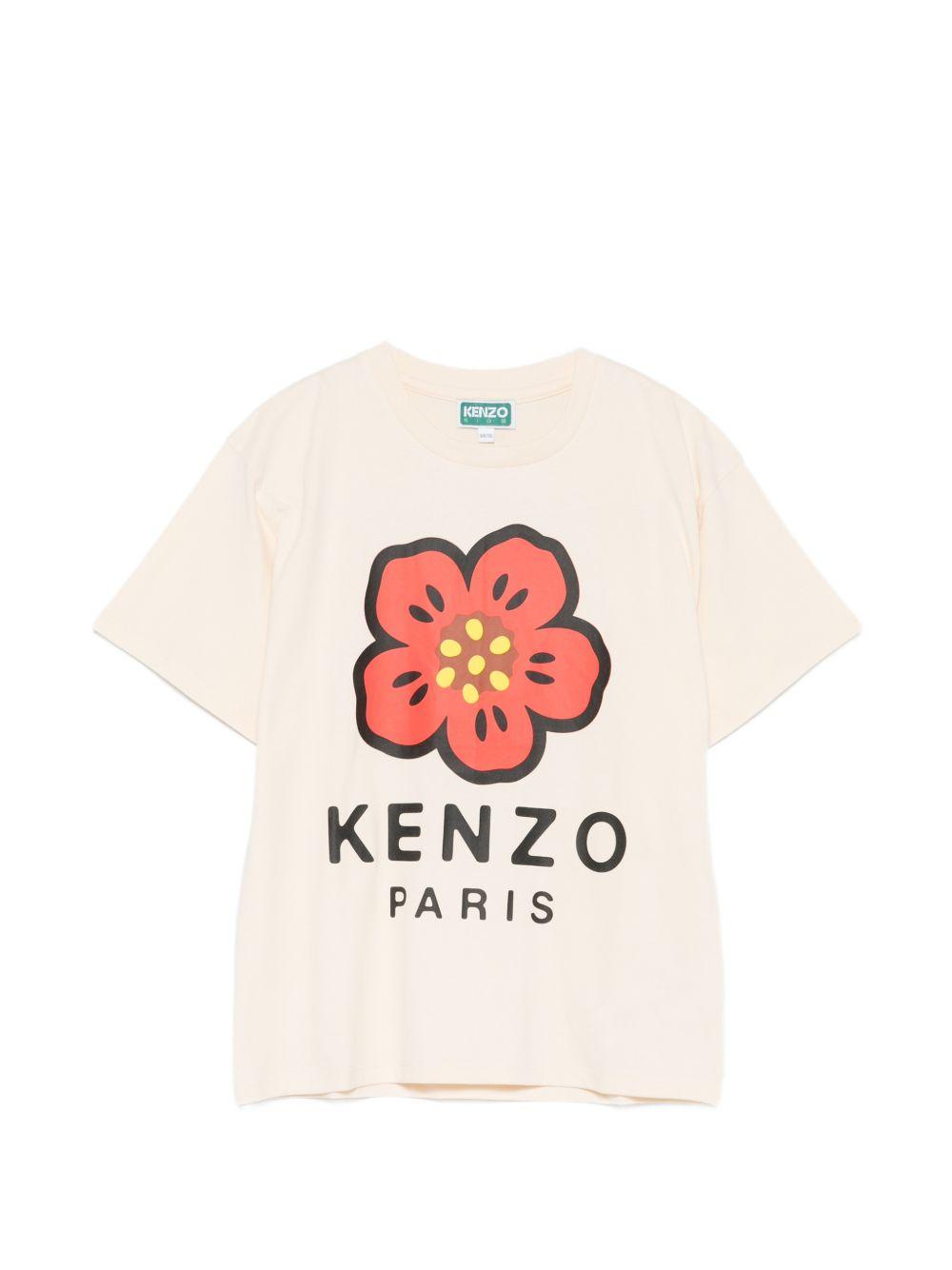 T-shirt in cotone con stampa floreale K61698 208 KENZO KIDS 