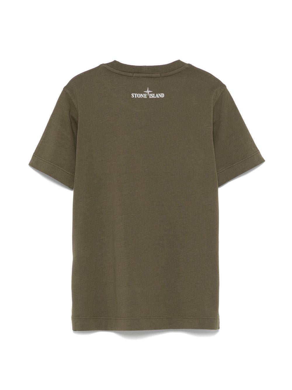 T-shirt verde militare big logo Compass