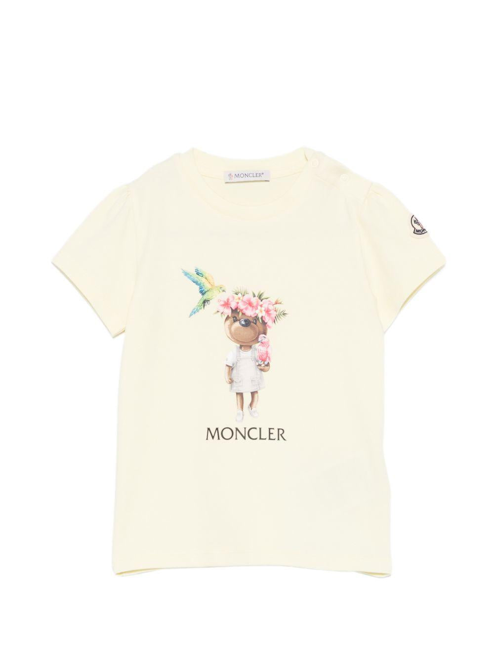 T-shirt in cotone con stampa L19518C0001189AUM 102 MONCLER KIDS 