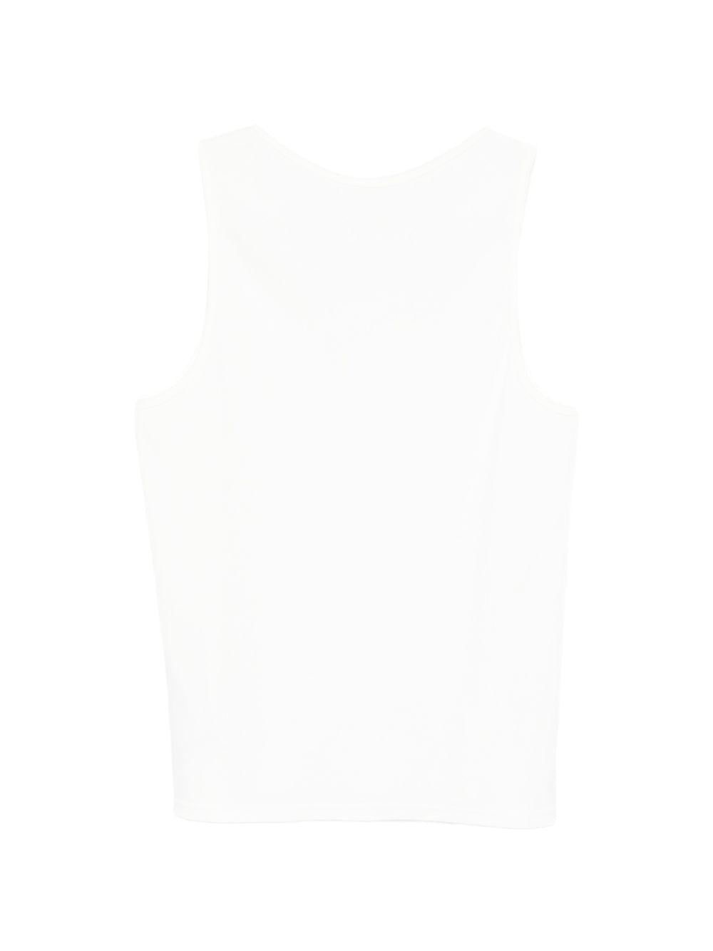 Canotta in cotone con placca SH0NL0007M20054 101 MM6 MAISON MARGIELA 