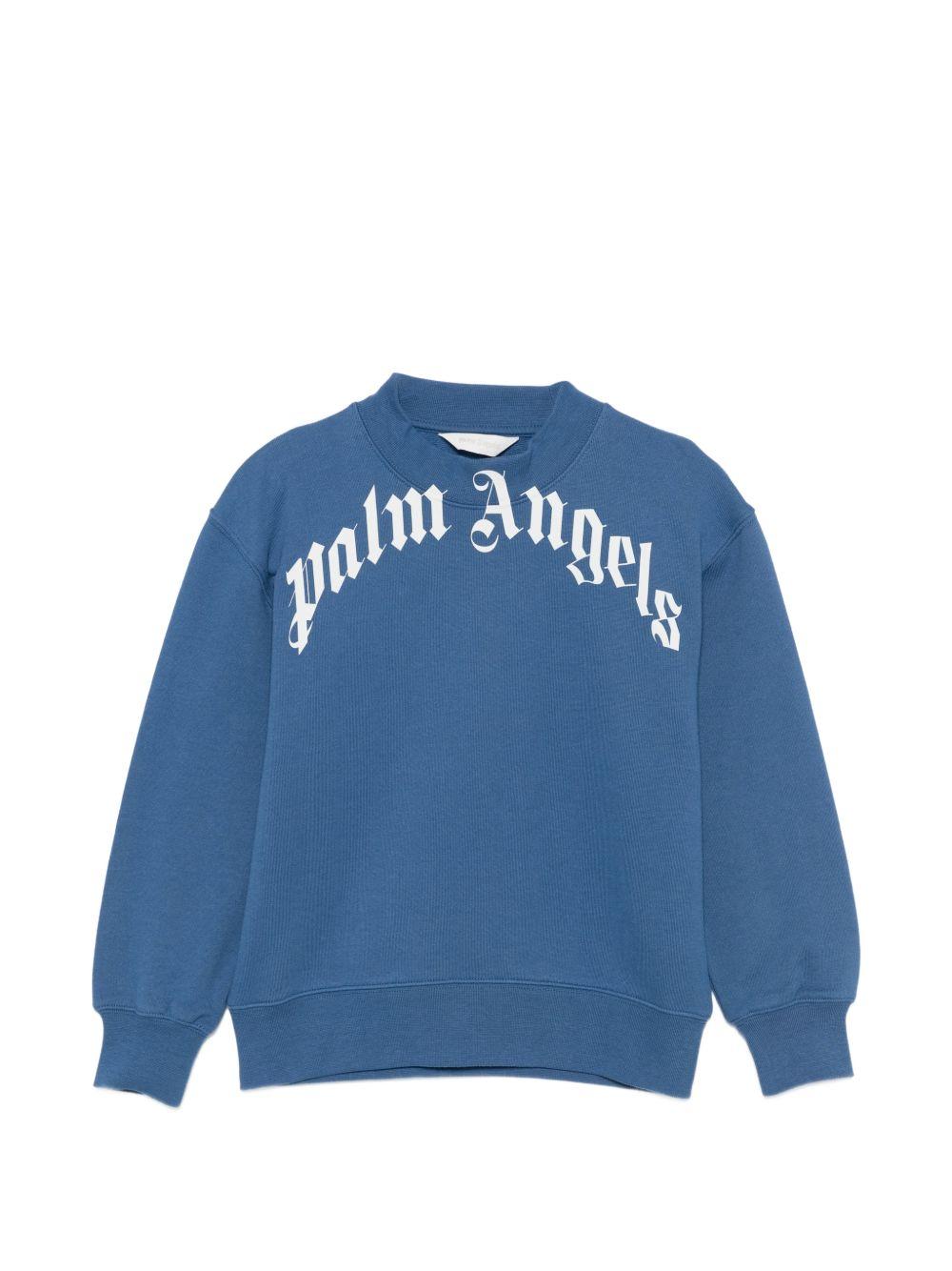 Felpa con scritta in cotone PBBA012S26FLE001 060 PALM ANGELS KIDS 