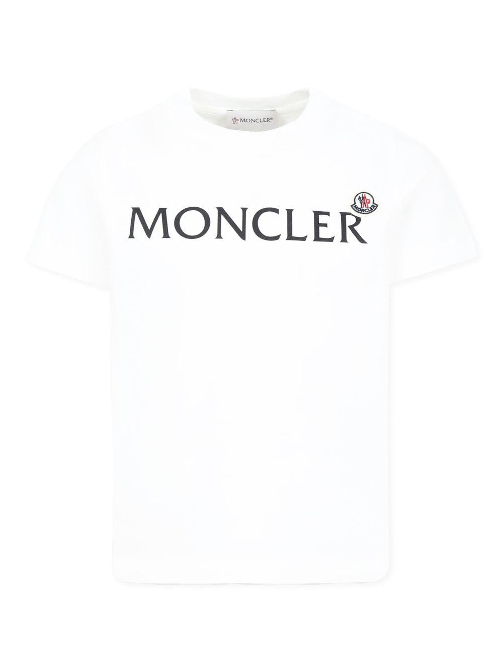 T-shirt in cotone organico a maniche corte L19548C0001089AFV 034 MONCLER KIDS 