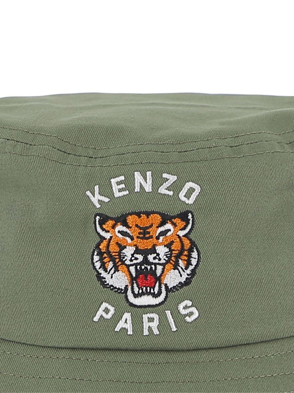 Cappello da pescatore con logo tigre ricamato K61830 64B KENZO KIDS 