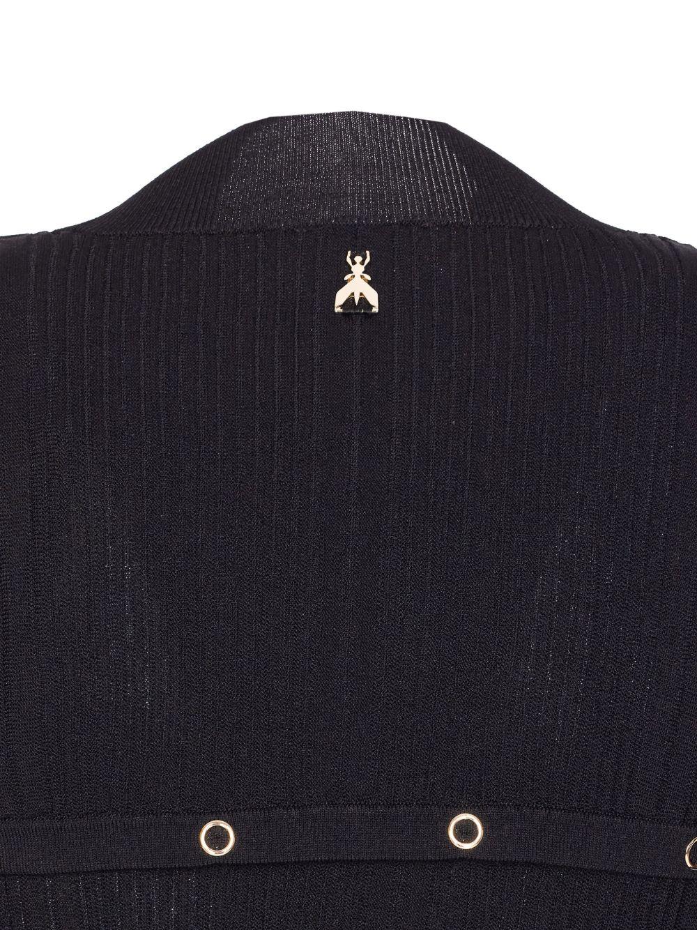 Top nero a coste con bottoni oro 8K0329K280 K103 PATRIZIA PEPE 