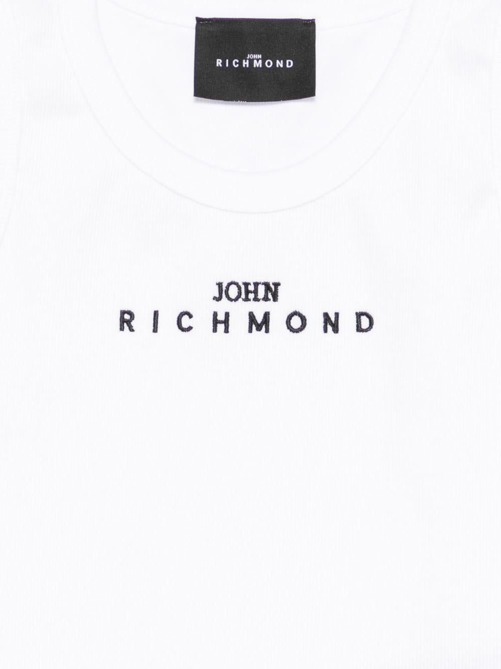 T-shirt in cotone senza maniche RGP26172CN WHITE JOHN RICHMOND KIDS 