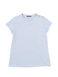 T-shirt con bottoni dorati