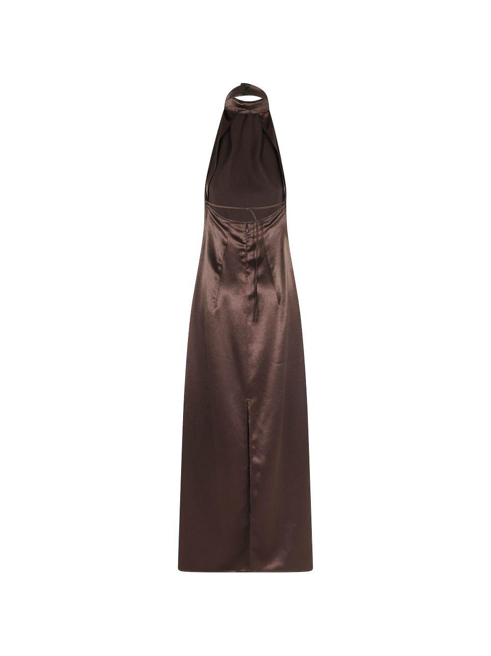Abito lungo con scollo all'americana 116312P6061 CHOCO ALYSI 