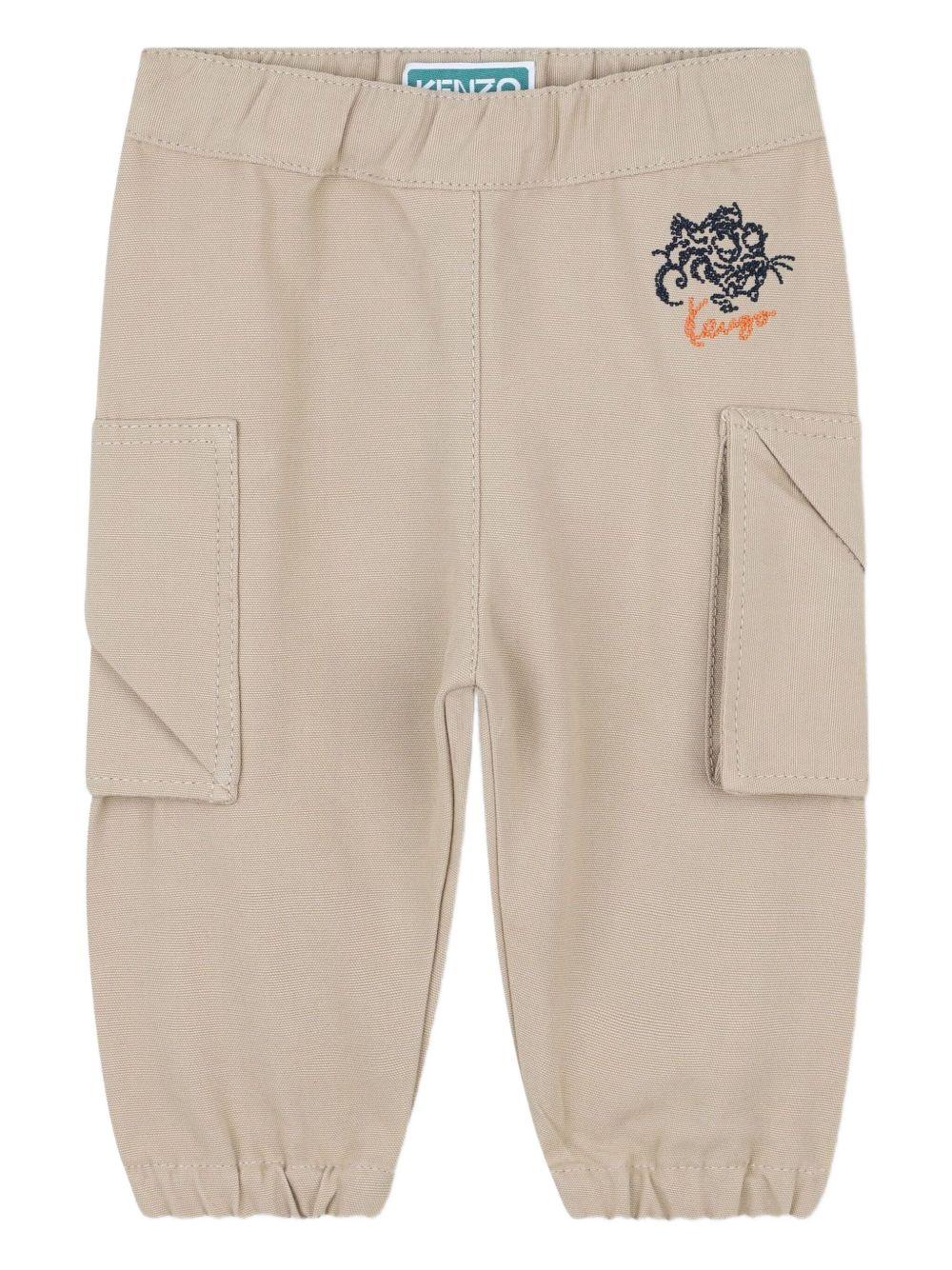 Pantaloni Cargo Affusolati con Logo Ricamato K61288 249 KENZO KIDS 