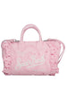 Borsa Colette velvet n rosa in pizzo san gallo