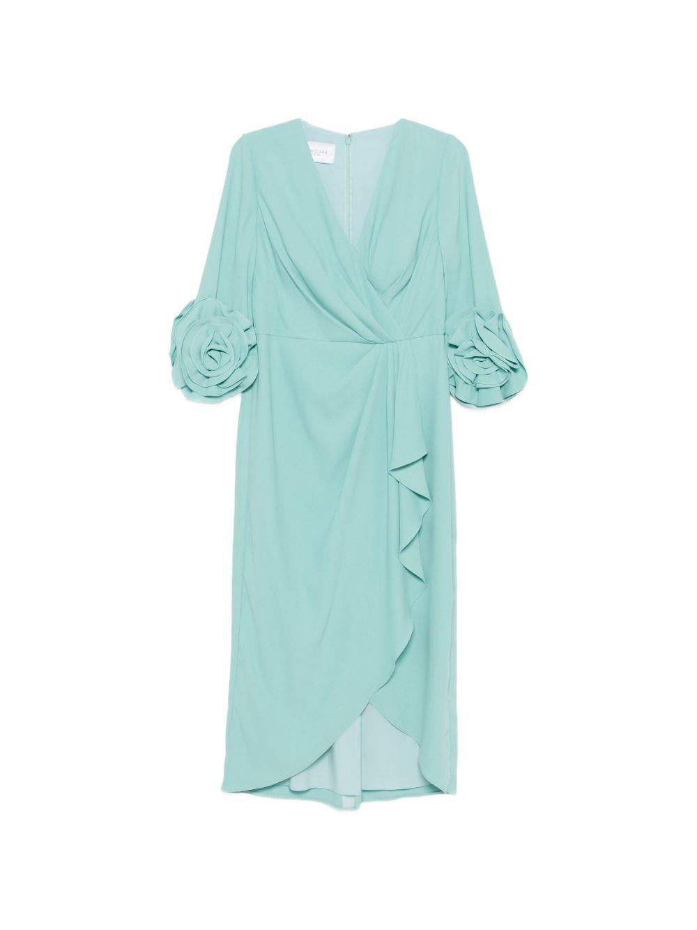 Abito in poliestere portafoglio scollo a V 1T1C4CRP00705 AQUA ROSA CLARA COCKTAIL 