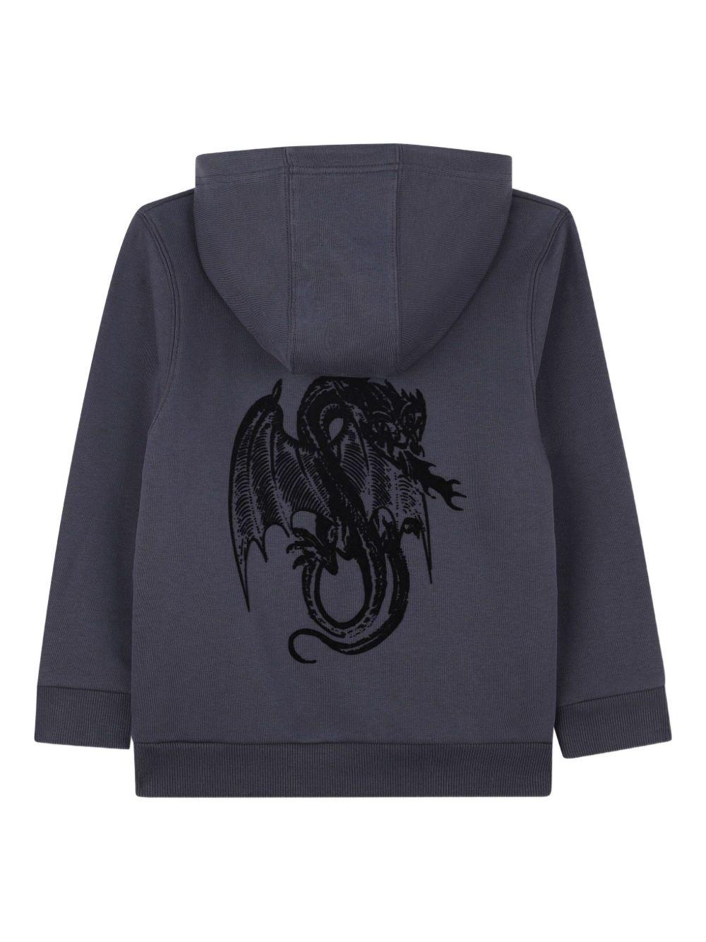 Felpa con Cappuccio e Stampa Grafica con Drago H30943 853 GIVENCHY KIDS 