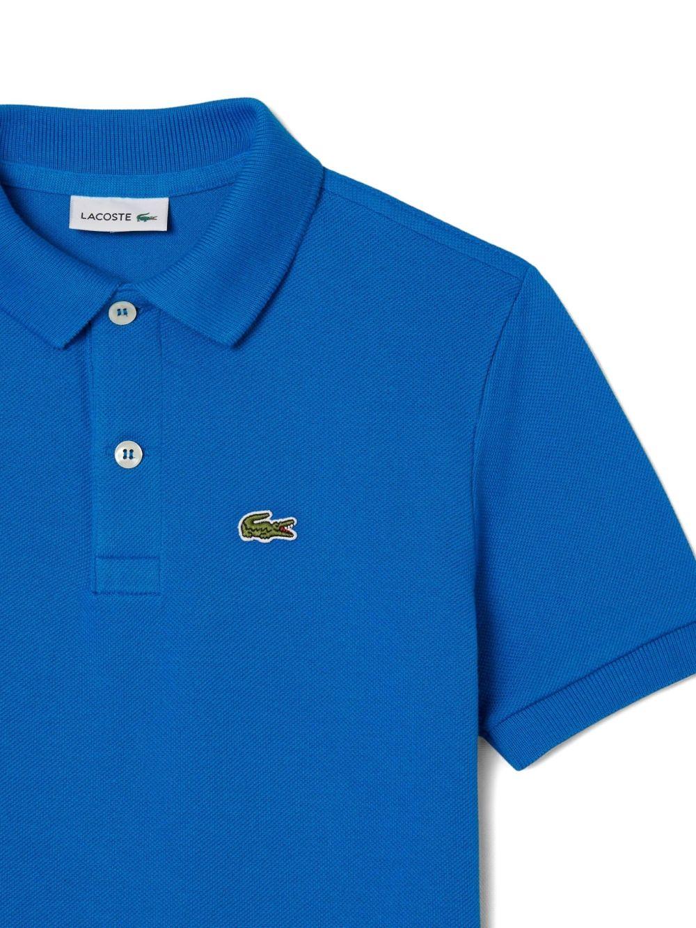 Polo blu elettrico logo ricamo PJ2909 3D3 LACOSTE KIDS 