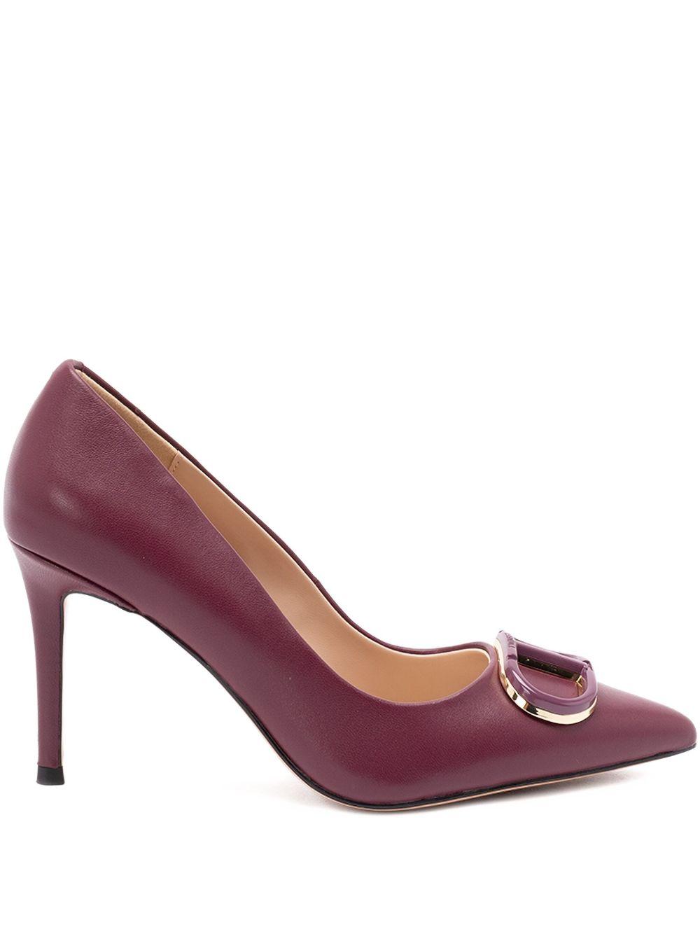 Pumps a Punta Borgogna con Logo Oro 252TCP032 05609 TWINSET 