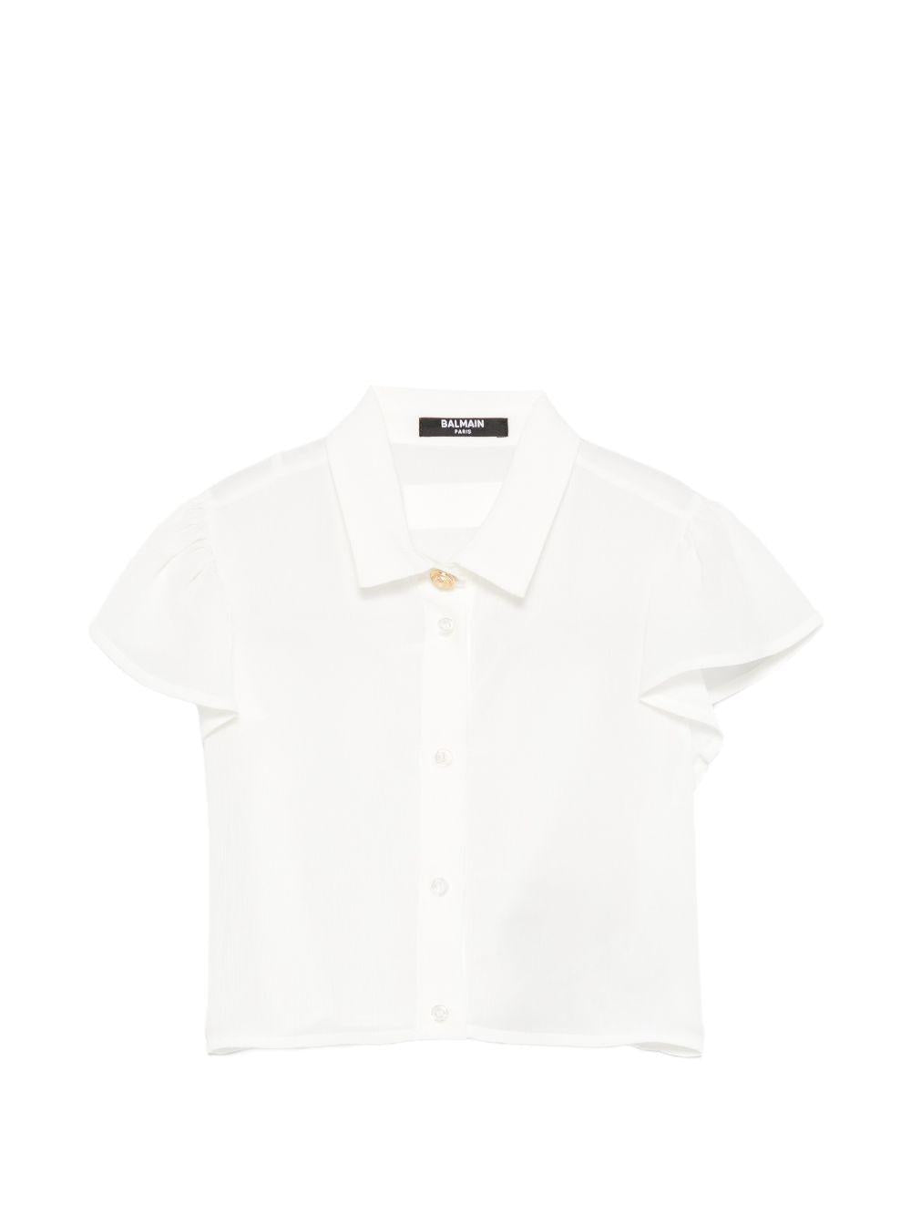 Camicia colletto classico BY5A61K0282 101 BALMAIN KIDS 
