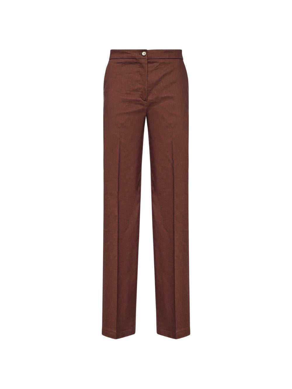 Pantaloni palazzo in lino 104929A34I L78 PINKO 