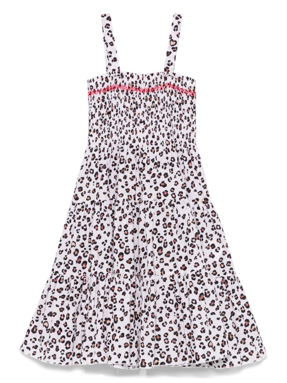 Abito con fantasia leopardata elasticizzato