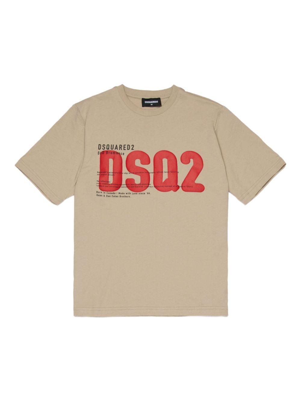 T-shirt in cotone con stampa logo DQ3173D0AGP DQ717 DSQUARED KIDS 