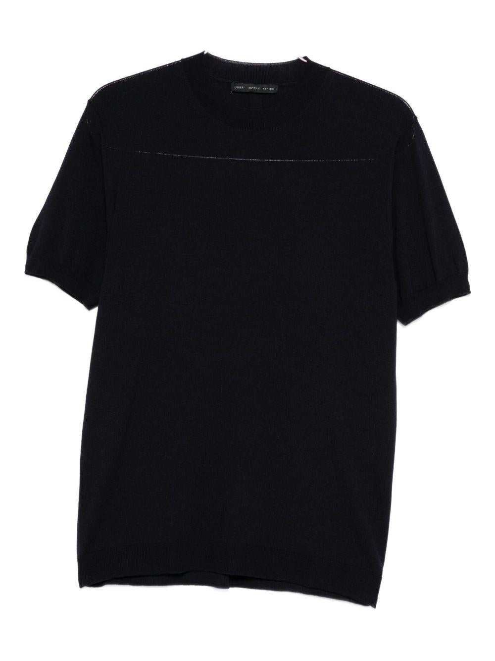 T-shirt Blu a Maniche Corte Girocollo L1MFW25266726 E044 LOW BRAND 