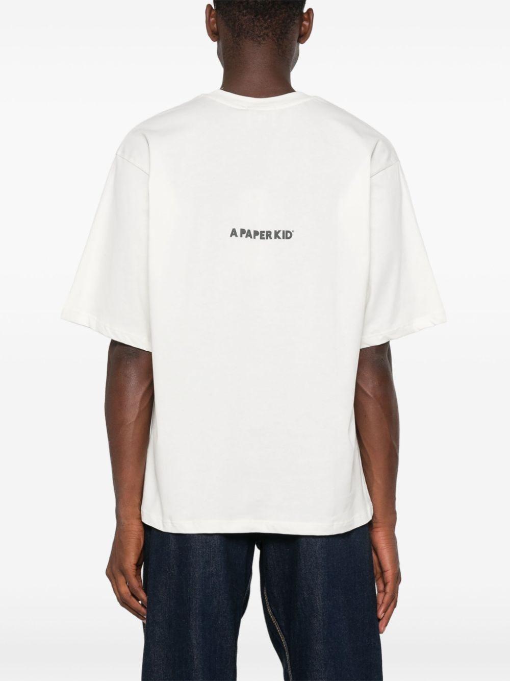 T-shirt bianca logo centrale fronte/retro