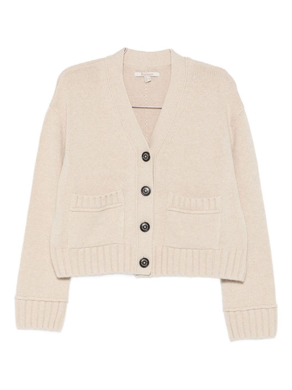 Cardigan Beige con Bottoni e Scollo a V LKN1681 ST53 BARBOUR 