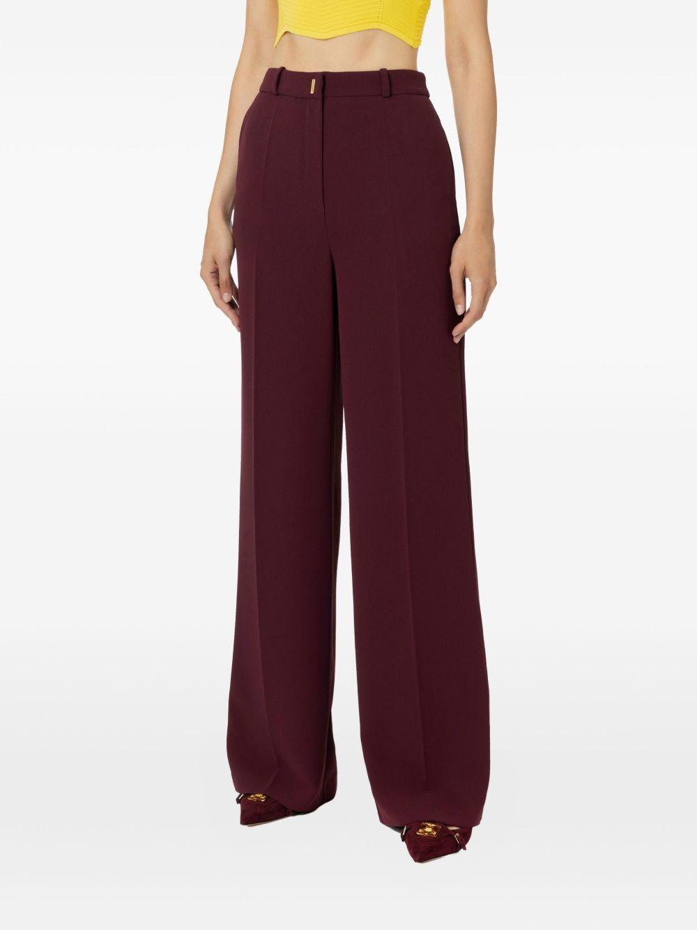 Pantalone dritto rosso nero con bottone placca PA02746E2 CG3 ELISABETTA FRANCHI 