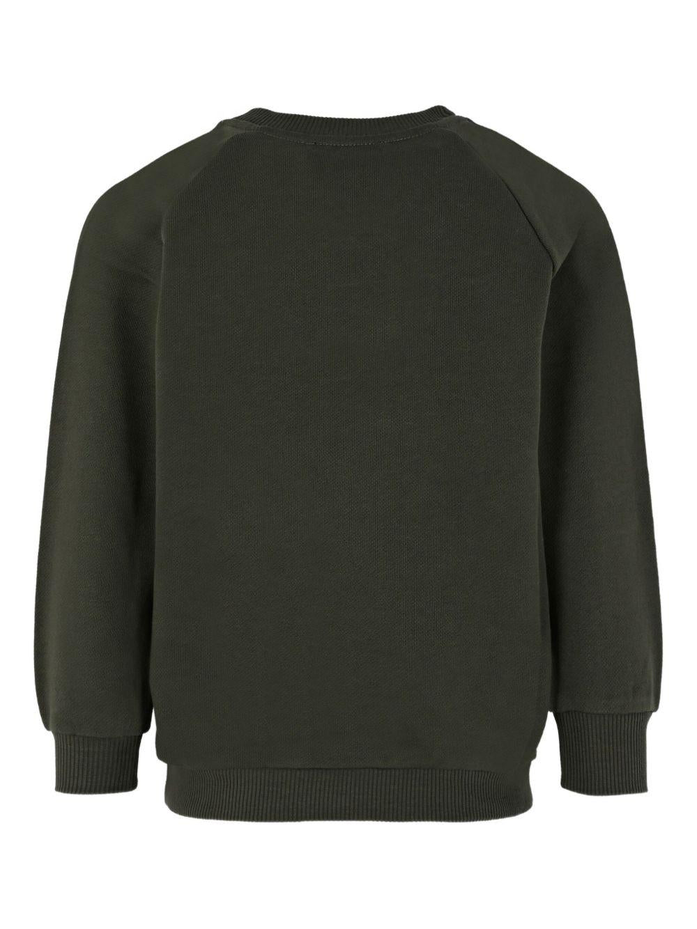 Felpa Verde con Logo Ricamato BX4P80Z3183 762NE BALMAIN KIDS 