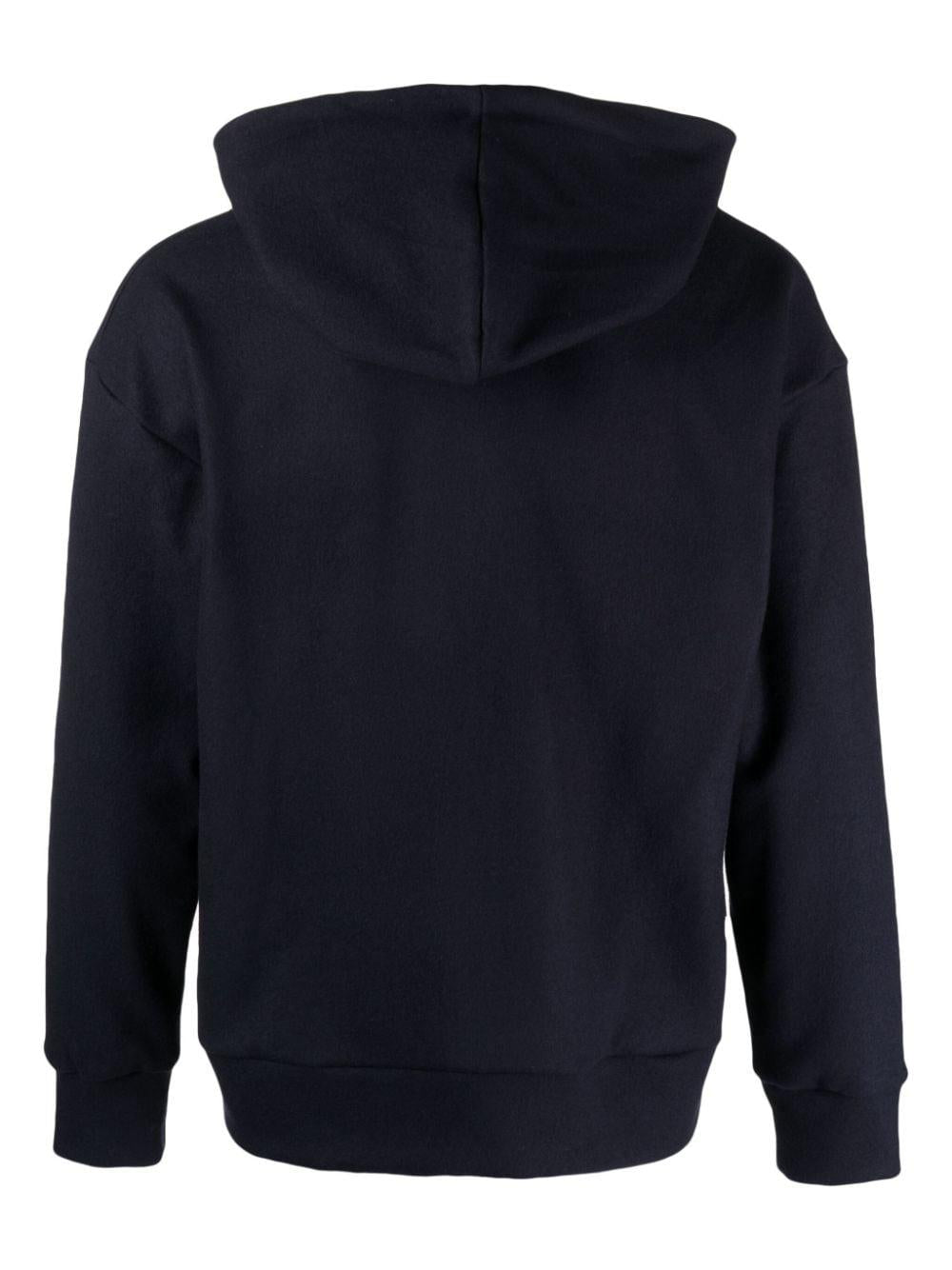 Felpa Uomo Blu Lana