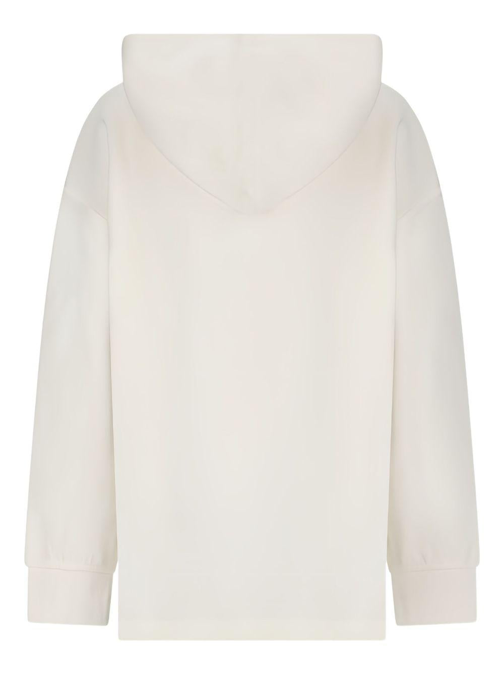 Felpa Bianca con Cappuccio e Logo Ricamato 2529946011600 001 MAX MARA 'S 