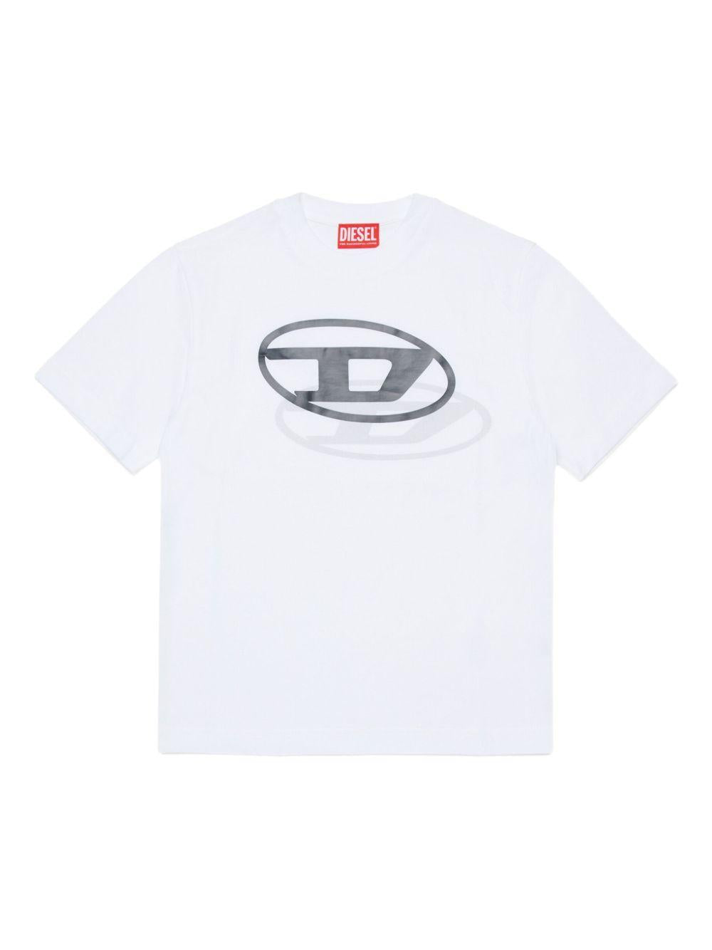 T-shirt in cotone con logo J0260100YI9 K100 DIESEL KIDS 